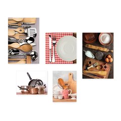 Kit 5 Placas Decorativas - Cozinha - Utensílios de Cozinha Casa Quarto Sala - 188ktpl5 - comprar online