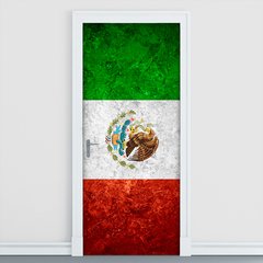Adesivo Decorativo de Porta - Bandeira México - 1898cnpt