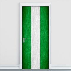 Adesivo Decorativo de Porta - Bandeira Nigéria - 1899cnpt