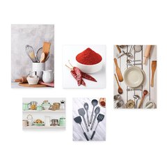 Kit 5 Placas Decorativas - Cozinha - Utensílios de Cozinha Casa Quarto Sala - 189ktpl5 - comprar online