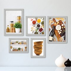 Kit Com 5 Quadros Decorativos - Cozinha - Utensílios de Cozinha - 190kq01 - comprar online
