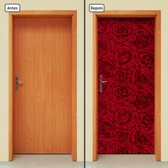 Adesivo Decorativo de Porta - Rosas - Flores - 1914cnpt - comprar online