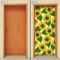 Adesivo Decorativo de Porta - Girassóis - Flores - 1915cnpt - comprar online