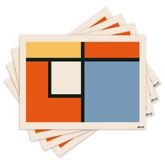 Jogo Americano com 4 peças - Geométrico - Abstrato - 1957Jo