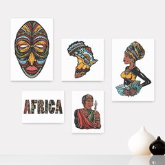 Kit 5 Placas Decorativas - Africanas - África Casa Quarto Sala - 195ktpl5