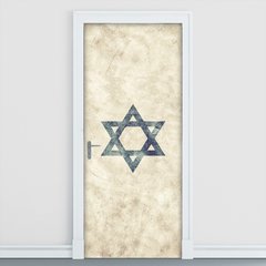 Adesivo Decorativo de Porta - Bandeira Israel - 196cnpt