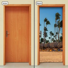 Adesivo Decorativo de Porta - Coqueiros - Praia - 1972cnpt - comprar online