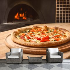 Papel de Parede Pizza Forno Cozinha Alimento Sala Painel Adesivo - 197pc