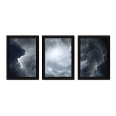 Kit Com 3 Quadros - Céu Nuvens Paisagem - 198kq02p - comprar online