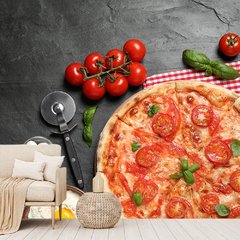 Papel de Parede Pizza Forno Cozinha Alimento Sala Painel Adesivo - 199pc