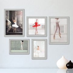 Kit Com 5 Quadros Decorativos - Ballet - Bailarinas - Balé - 200kq01 - comprar online