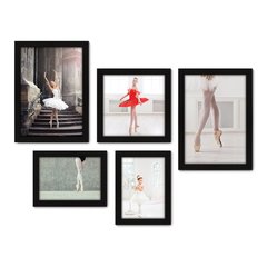 Kit Com 5 Quadros Decorativos - Ballet - Bailarinas - Balé - 200kq01 na internet