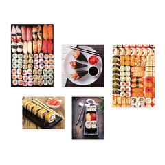 Kit 5 Placas Decorativas - Comida Japonesa - Restaurante - Cozinha Casa Quarto Sala - 201ktpl5 - comprar online