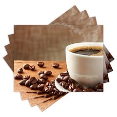 Jogo Americano com 4 peças - Café - Coffee - 2038Jo