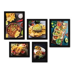 Kit Com 5 Quadros Decorativos - Comida Mexicana - Restaurante - Cozinha - 203kq01 na internet