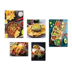 Kit 5 Placas Decorativas - Comida Mexicana - Restaurante - Cozinha Casa Quarto Sala - 203ktpl5 - comprar online