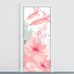 Adesivo Decorativo de Porta - Flores - 2040cnpt