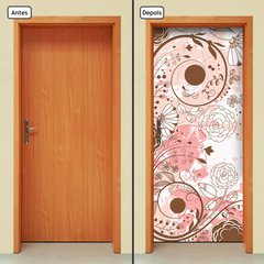 Adesivo Decorativo de Porta - Floral - Flores - 2049cnpt - comprar online