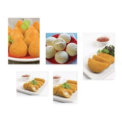 Kit 5 Placas Decorativas - Lanchonete - Coxinha - Salgados - Pão de Queijo - Cozinha Casa Quarto Sala - 205ktpl5 - comprar online