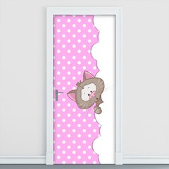 Adesivo Decorativo de Porta - Gatinho - Infantil - 2062cnpt