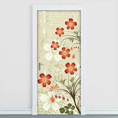 Adesivo Decorativo de Porta - Floral - Flores - 2066cnpt