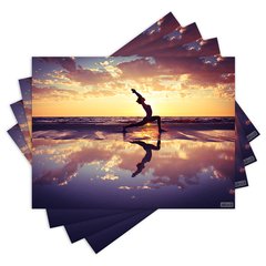 Jogo Americano com 4 peças - Ioga - Yoga - Natureza - Meditação - 2084Jo