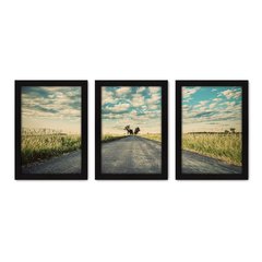 Kit Com 3 Quadros - Estrada Céu Paisagem - 208kq02p - comprar online