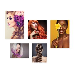 Kit 5 Placas Decorativas - Salão de Beleza - Cabelos - Unhas - Maquiagem -Casa Quarto Sala 210ktpl5 - comprar online