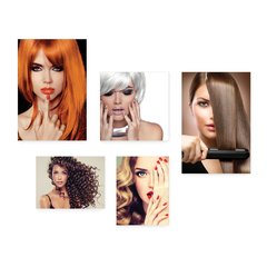 Kit 5 Placas Decorativas - Salão de Beleza - Cabelos - Unhas - Maquiagem Casa Quarto Sala - 211ktpl5 - comprar online