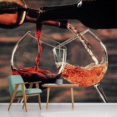 Papel de Parede Vinho Taça Bebida Casal Sala Painel Adesivo - 213pc