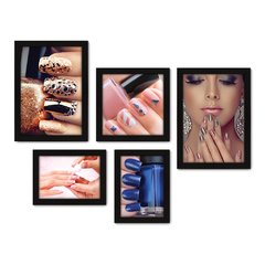 Kit Com 5 Quadros Decorativos - Manicure - Salão de Beleza - Unhas - 214kq01 na internet