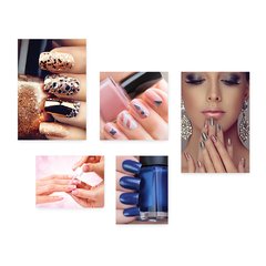 Kit 5 Placas Decorativas - Manicure - Salão de Beleza - Unhas Casa Quarto Sala - 214ktpl5 - comprar online
