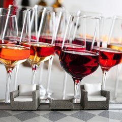 Papel de Parede Vinho Taças Bebida Degustação Sala Painel Adesivo - 214pc