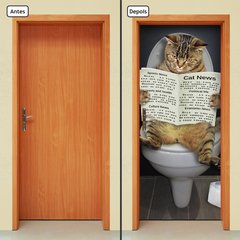 Adesivo Decorativo de Porta - Gato - 2154cnpt - comprar online