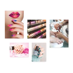 Kit 5 Placas Decorativas - Manicure - Salão de Beleza - Unhas Casa Quarto Sala - 215ktpl5 - comprar online