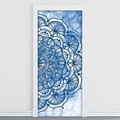 Adesivo Decorativo de Porta - Mandala Azul - 2160cnpt