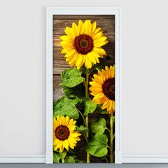 Adesivo Decorativo de Porta - Flores - Girassol - 2162cnpt