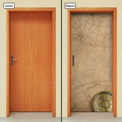 Adesivo Decorativo de Porta - Mapa - Bússola - 217cnpt - comprar online