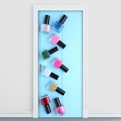 Adesivo Decorativo de Porta - Salão de Beleza - Esmaltes - 2181cnpt