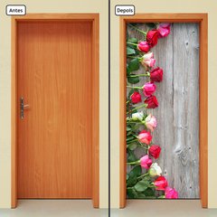 Adesivo Decorativo de Porta - Flores - 2182cnpt - comprar online