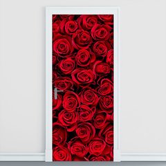Adesivo Decorativo de Porta - Flores - Rosas Vermelhas - 2184cnpt