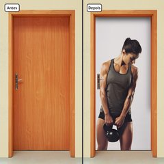 Adesivo Decorativo De Porta - Fitness - Academia - 2186cnpt - comprar online