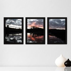 Kit Com 3 Quadros - Ponte Paisagem - 218kq02p