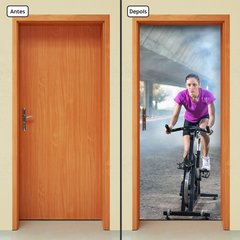 Adesivo Decorativo De Porta - Fitness - Bicicleta - 2221cnpt - comprar online