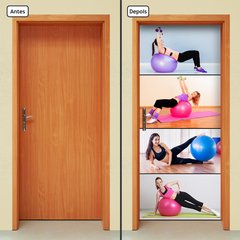 Adesivo Decorativo De Porta - Fitness - Pilates - 2224cnpt - comprar online