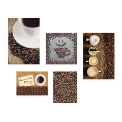 Kit 5 Placas Decorativas - Café - Coffee - Cafeteria - Lanchonete - Cozinha Casa Quarto Sala - 224ktpl5 - comprar online