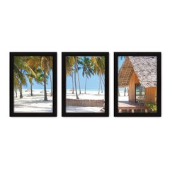 Kit Com 3 Quadros - Praia Coqueiros Paisagem - 226kq02p - comprar online