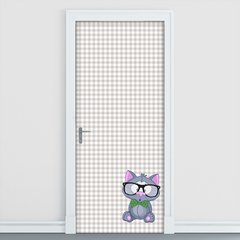 Adesivo Decorativo de Porta - Gatinho - Gato - Infantil - 227cnpt