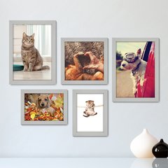 Kit Com 5 Quadros Decorativos - Pet Shop - Cachorro - Gato - Animais - Veterinário - 228kq01 - comprar online