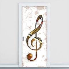 Adesivo Decorativo de Porta - Clave de Sol - Musica - 228cnpt